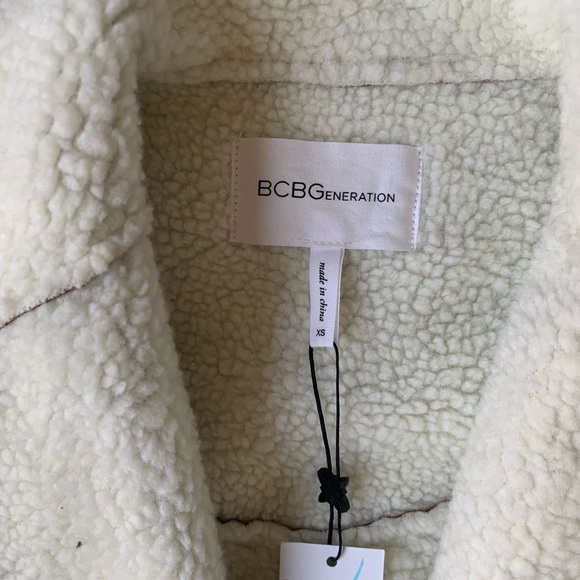 NWT BCBG Faux Shearling Long Vest - Picture 4 of 8